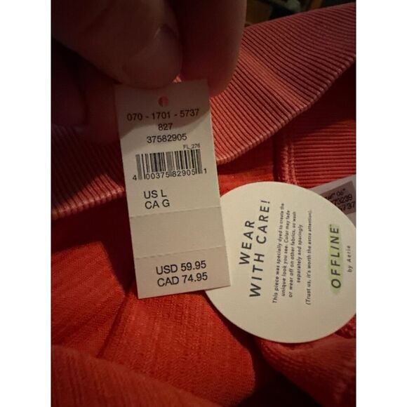 Aerie OFFLINE Big Chili High Waist Seamless Ribbed Leggings Size LARGE Orange - Picture 5 of 5